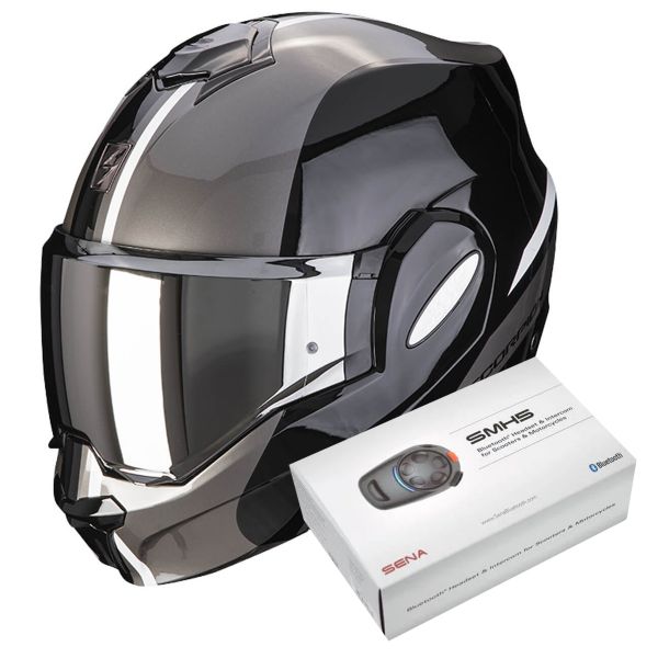 Klapp Scorpion Exo Tech Forza Black Silver + Kit Bluetooth SMH5