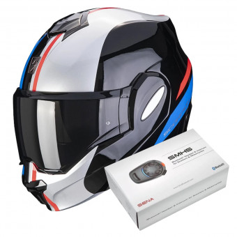 Klapp Scorpion Exo Tech Forza Black Silver Red + Kit Bluetooth SMH5