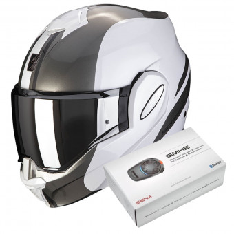 Klapp Scorpion Exo Tech Forza Pearl White Silver + Kit Bluetooth SMH5