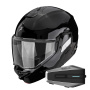 Casque Klapp Scorpion Exo-Tech II Solid Black + Kit Bluetooth Vortex HD