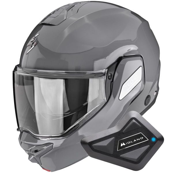 Klapp Scorpion Exo-Tech II Solid Cement Grey + Kit Bluetooth BT Mini