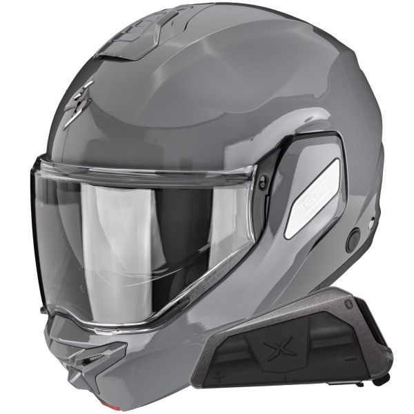Klapp Scorpion Exo-Tech II Solid Cement Grey + Kit bluetooth Exo-Com Link-1