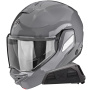 Casque Klapp Scorpion Exo-Tech II Solid Cement Grey + Kit bluetooth Exo-Com Link-1