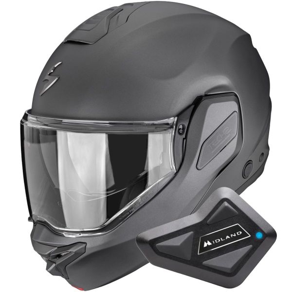 Klapp Scorpion Exo-Tech II Solid Matt Anthracite + Kit Bluetooth BT Mini