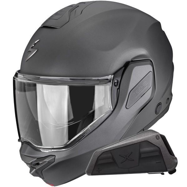 Klapp Scorpion Exo-Tech II Solid Matt Anthracite + Kit bluetooth Exo-Com Link-1