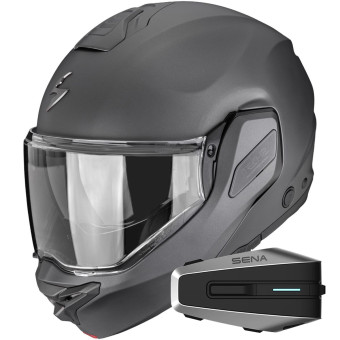 Casque Klapp Scorpion Exo-Tech II Solid Matt Anthracite + Kit Bluetooth Vortex HD Casque Klapp Scorpion Exo-Tech II Solid Matt Anthracite + Kit Bluetooth Vortex HD