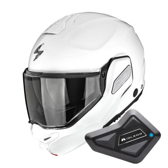 Casque Klapp Scorpion Exo-Tech II Solid White + Kit Bluetooth BT Mini Casque Klapp Scorpion Exo-Tech II Solid White + Kit Bluetooth BT Mini