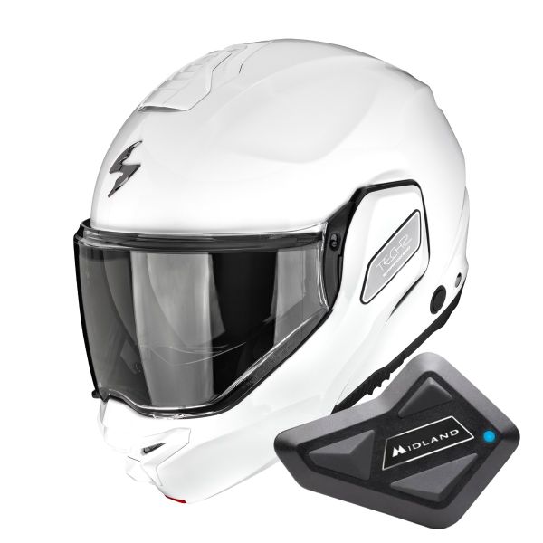 Klapp Scorpion Exo-Tech II Solid White + Kit Bluetooth BT Mini