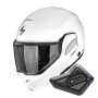 Casque Klapp Scorpion Exo-Tech II Solid White + Kit Bluetooth BT Mini