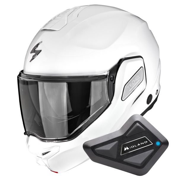 Klapp Scorpion Exo-Tech II Solid White + Kit Bluetooth BT Mini