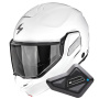 Casque Klapp Scorpion Exo-Tech II Solid White + Kit Bluetooth BT Mini