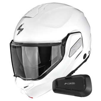 Casque Klapp Scorpion Exo-Tech II Solid White + Kit Bluetooth Spirit Casque Klapp Scorpion Exo-Tech II Solid White + Kit Bluetooth Spirit