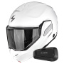 Casque Klapp Scorpion Exo-Tech II Solid White + Kit Bluetooth Spirit