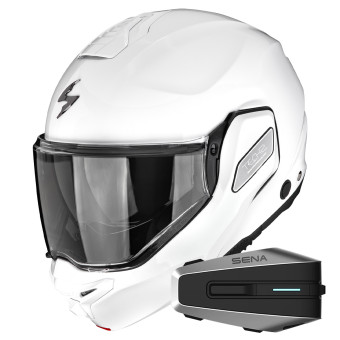 Casque Klapp Scorpion Exo-Tech II Solid White + Kit Bluetooth Vortex HD Casque Klapp Scorpion Exo-Tech II Solid White + Kit Bluetooth Vortex HD