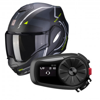 Klapp Scorpion Exo Tech Square Matt Black Neon Yellow + Kit Bluetooth Sena 5S
