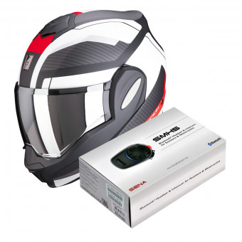 Klapp Scorpion Exo Tech Trap Matt Black Red White + Kit Bluetooth Sena SMH5