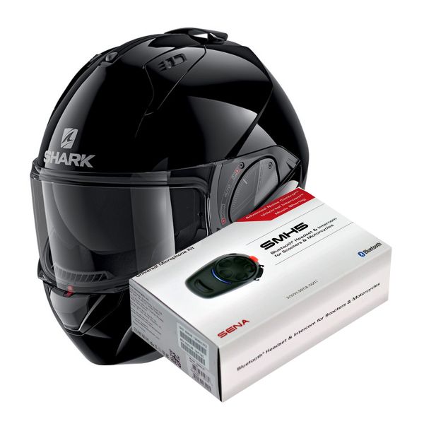 Klapp Shark Evo-Es Blank BLK + Kit Bluetooth SMH5 Solo