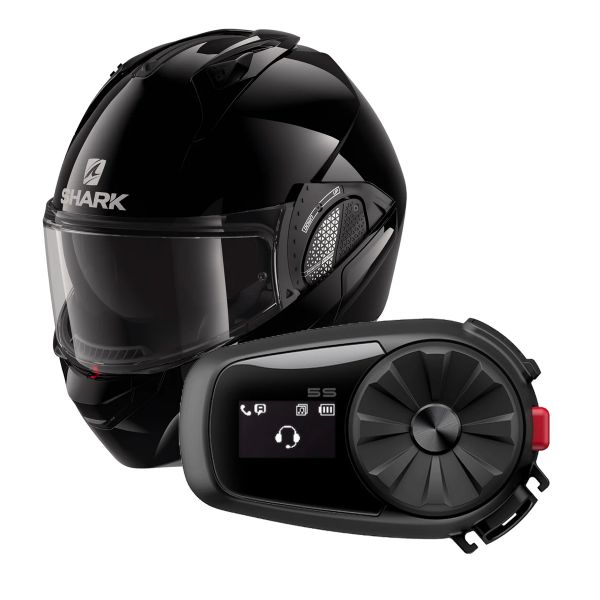 Klapp Shark EVO GT Blank BLK + Kit Bluetooth 5S