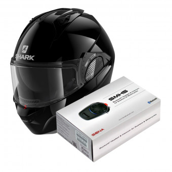 Klapp Shark EVO GT Blank BLK + Kit Bluetooth Sena SMH5