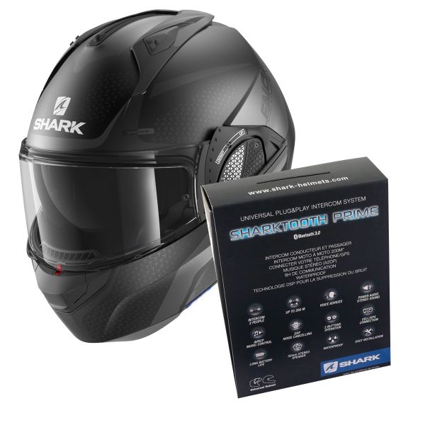 Klapp Shark EVO GT Encke Mat KAA + Kit Bluetooth Sharktooth Prime