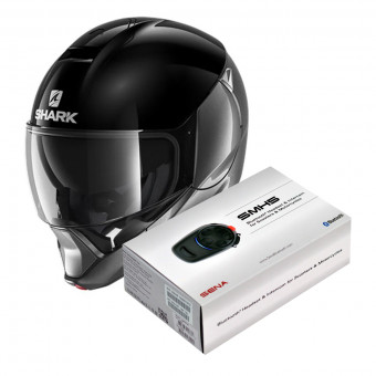 Klapp Shark Evojet Dual Blank AKA + Kit Bluetooth Sena SMH5