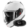 Casque Klapp Shark Oxo Blank W05 + Kit bluetooth 5R Lite Solo