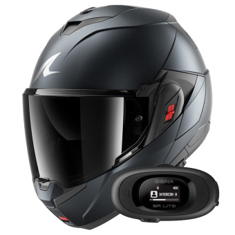 Casque Klapp Shark Oxo Dark Shadow Mat B16 + Kit bluetooth 5R Lite Solo Casque Klapp Shark Oxo Dark Shadow Mat B16 + Kit bluetooth 5R Lite Solo