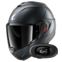 Casque Klapp Shark Oxo Dark Shadow Mat B16 + Kit bluetooth 5R Lite Solo