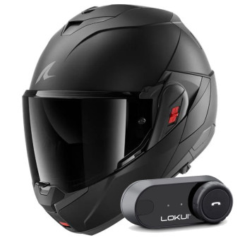 Klapp Shark Oxo Dark Shadow Mat KMA + Kit Bluetooth Lokui K30