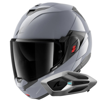 Casque Klapp Shark Oxo Dark Shadow S05 + Kit Bluetooth Sena for Shark Mesh Solo Casque Klapp Shark Oxo Dark Shadow S05 + Kit Bluetooth Sena for Shark Mesh Solo