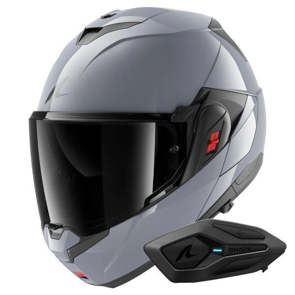 Klapp Shark Oxo Dark Shadow S05 + Kit Bluetooth Sena for Shark Klapp Shark Oxo Dark Shadow S05 + Kit Bluetooth Sena for Shark