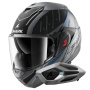 Casque Klapp Shark Oxo Rydger Mat ABK + Kit Bluetooth Sena for Shark Mesh Solo