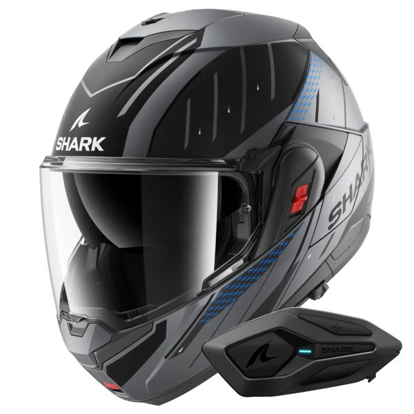 Klapp Shark Oxo Rydger Mat ABK + Kit Bluetooth Sena for Shark Klapp Shark Oxo Rydger Mat ABK + Kit Bluetooth Sena for Shark