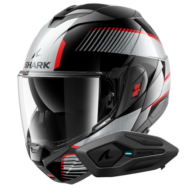 Klapp Shark Oxo Sikter KUS + Kit Bluetooth Sena for Shark Mesh Solo