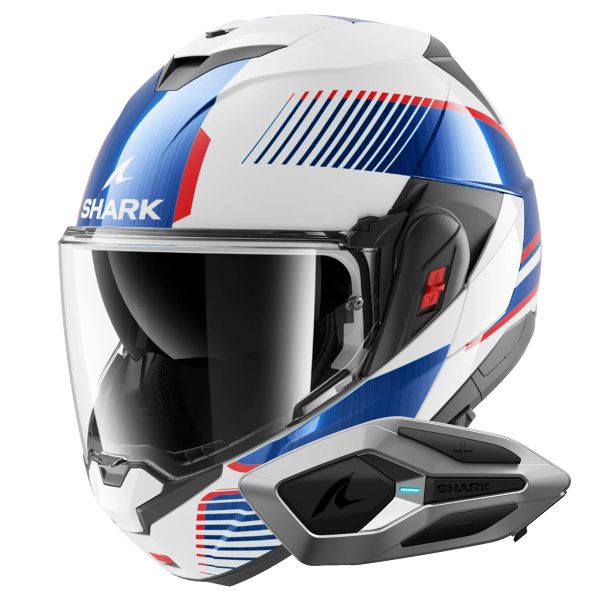 Klapp Shark Oxo Sikter WUB + Kit Bluetooth Sena for Shark Mesh Solo