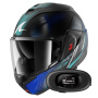 Casque Klapp Shark Oxo Speed-Tech KBW + Kit bluetooth 5R Lite Solo