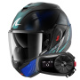 Casque Klapp Shark Oxo Speed-Tech KBW + Kit Bluetooth 5S Solo