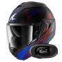 Casque Klapp Shark Oxo Speed-Tech Mat KBR + Kit bluetooth 5R Lite Solo