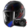 Casque Klapp Shark Oxo Speed-Tech Mat KBR + Kit Bluetooth 5S Solo
