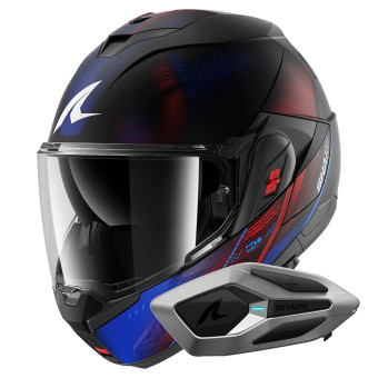 Casque Klapp Shark Oxo Speed-Tech Mat KBR + Kit Bluetooth Sena for Shark Mesh Solo Casque Klapp Shark Oxo Speed-Tech Mat KBR + Kit Bluetooth Sena for Shark Mesh Solo