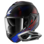 Casque Klapp Shark Oxo Speed-Tech Mat KBR + Kit Bluetooth Sena for Shark Mesh Solo