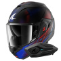 Casque Klapp Shark Oxo Speed-Tech Mat KBR + Kit Bluetooth Sena for Shark Solo