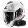 Casque Klapp Shark Oxo Speed-Tech WRK + Kit bluetooth 5R Lite Solo