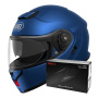 Casque Klapp Shoei Neotec 3 Matt Blue Metal + Intercom Sena SRL-03