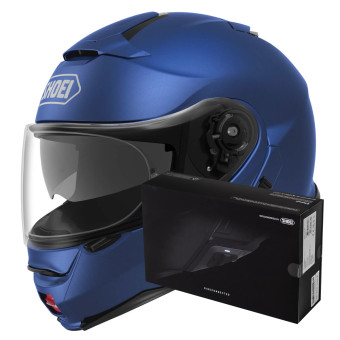 Klapp Shoei Neotec II Matt Blue Metal + Intercom Sena SRL-Mesh