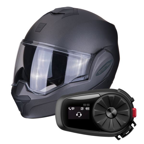 Klapp Scorpion Exo Tech Anthracite + Kit Bluetooth Sena 5S Solo