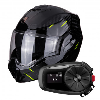 Klapp Scorpion Exo Tech Pulse Black + Kit Bluetooth Sena 5S Solo