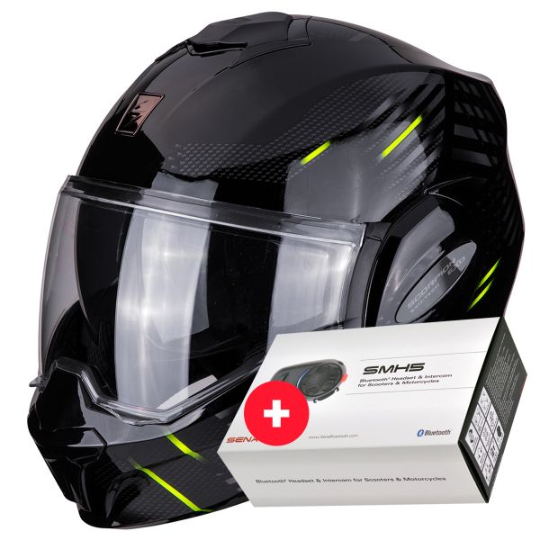 Klapp Scorpion Exo Tech Pulse Black + Kit Bluetooth Sena SMH5