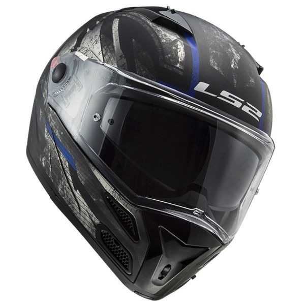 LS2 Metro Evo P/J Buzz Matt Black Titanium Blue FF324