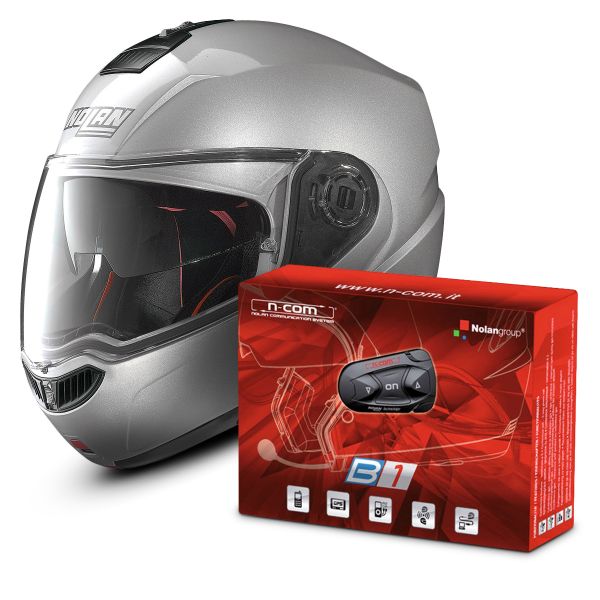 Klapp Nolan N104 Absolute Special N-Com Salt Silver 11 + B1 Bluetooth Kit